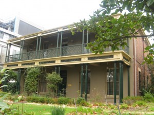 Grand terrace in street opposite Museum & Exhibition Building