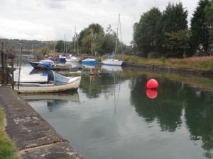 Small boats in the harbour leading to Inverkeithing Burn to the right