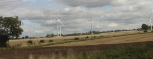 One of a number of wind farms i the train corror