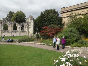 Section of abbey remains plus end of the museum