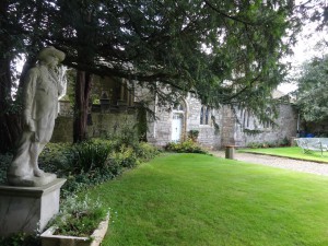 Church and garden within Newton Hall grounds