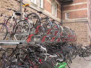 Double decker bike rack at the main station