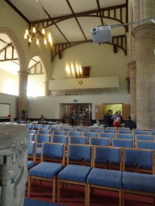 Inside church looking towards entrance