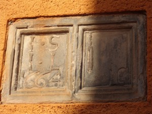 Date, initials and indication of owner's occupation - 1664, IS nd IL and butcher