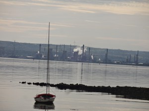 Directly across the Firth of Forth at Grangemouth