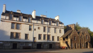 Buildings near gates to Holyrood Palace