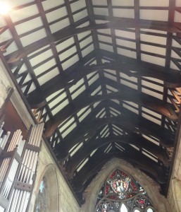 I was able to photograph inside the church when the service was completed. This is roof in the central section of the church