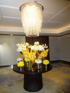 Yellow was the theme colour for the flower displays which included many orchids
