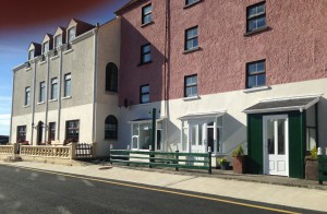 Two large converted buildings on the harbour