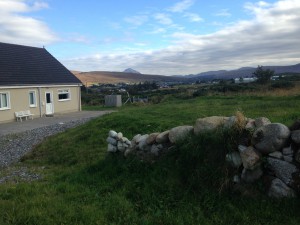 The new house on Cecilia's property and Mt Errigal in the distance