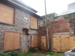 The rear of the property