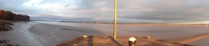 Panoramic view to the north and eastern side of the Severn.  Pity about the pole