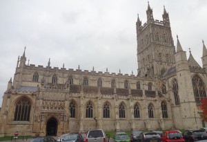 Main entrance with carved figures above entrance