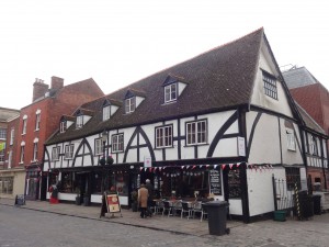 Very old pub near one of the entrances to the cathedral precinct