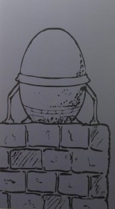 Line drawing of Humpty Dumpty