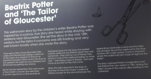 The Tailor of Gloucester from a notice at the Folk Museum