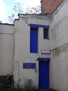 Entrance to the club, an unusually named social club. 