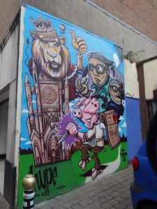 This one was on the end of a wall in one of the alleyways off a main street